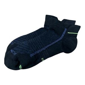 Bombas Black and Green Running Athletic Socks LG
